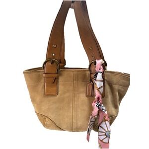VINTAGE COACH SOHO TAN/BROWN SUEDE Purse Tote Bag
